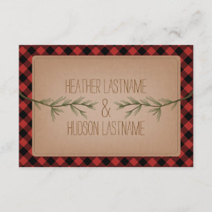 Cartons Réponse Branches À feuillage persistant Plaid Mariage R.S.