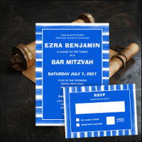 Brosse Bleu Bat mitzvah de la barre personnalisée