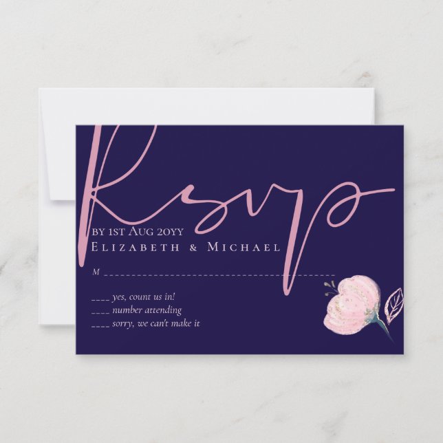Cartons Réponse Budget Mariage bleu bleu bleu bleu bleu rose rose (Devant)