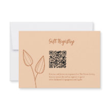 Burange Orange Mariage Cadeau registre QR Code
