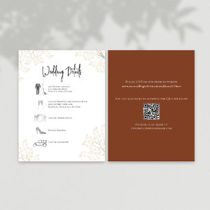 Cartons Réponse Burgundy Floral Détails du Mariage Timeline