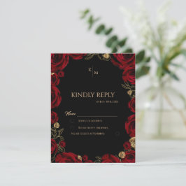 Cartons Réponse Burgundy Roses Boho Wedding