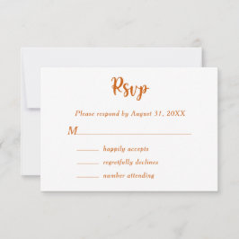 Cartons Réponse Burnt Orange Floral Mariage Nom du couple