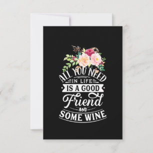 Cartons Réponse Cadeau de Noël Bon ami et un peu de vin