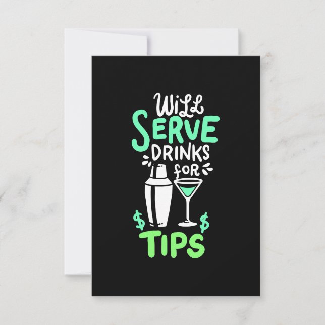 Cartons Réponse Cadeau de Noël | Le barman servira des boissons po (Devant)