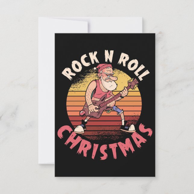 Cartons Réponse Cadeau de Noël | Rock N Roll Noël (Devant)