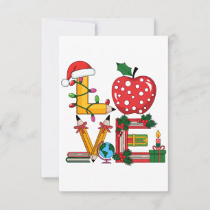 Cartons Réponse Cadeau pour Enseignant Crayon Apple Livres d'Amo