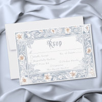 Cadre de Fantaisie Médiévale Bleu Or Mariage Gravu