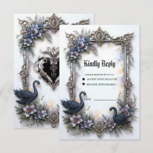 Cartons Réponse Cadre de mariage Black Swan – Amour gothique roman