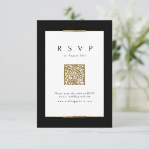Cartons Réponse Cadre Elegance Black Simple Modern Classy Code QR