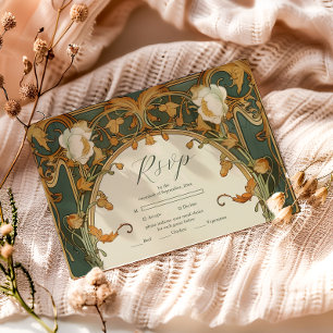 Cartons Réponse Cadre romantique Orné Mariage de verdure
