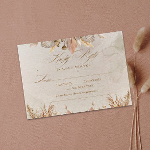 Cartons Réponse Calligraphie Automne Boho Script Mariage