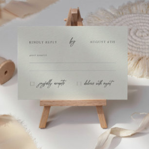 Cartons Réponse Calligraphie classique élégante Mariage ivoire Voi