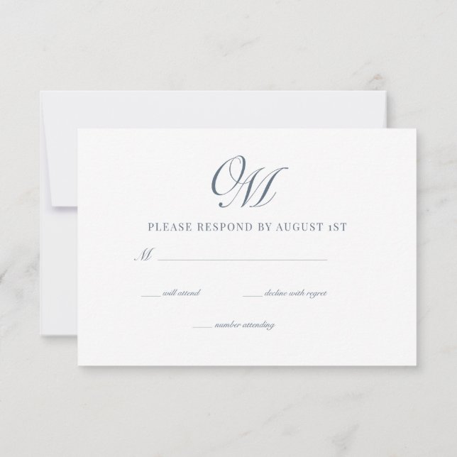 Cartons Réponse Calligraphie Classique Mariage moderne (Dos)