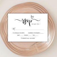 Calligraphie Coeur Boho moderne Script Mariage RSV