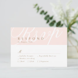 Cartons Réponse Calligraphie d'élégance rose classique Mariage RSV