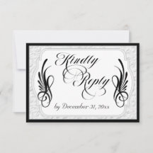 Calligraphie Élégante & Gaufrage Faux - Noir/Blanc