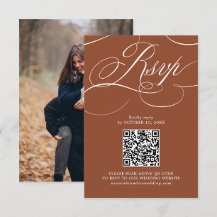 Cartons Réponse Calligraphie moderne Mariage en terre cuite intemp