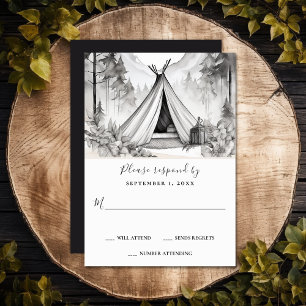 Cartons Réponse Camping Rustique Mariage forestier de montagne