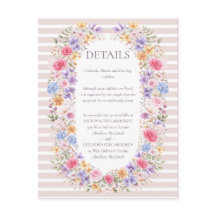 Carton d'invitation de mariage à cadre de fleurs d