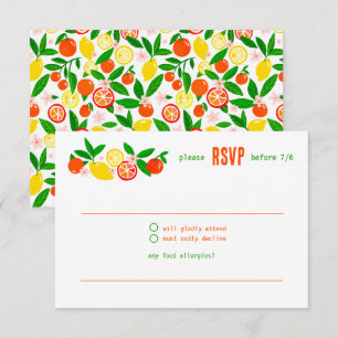 Cartons Réponse Célébration Citrus PERSONNALISÉE Mariage d'été SHO