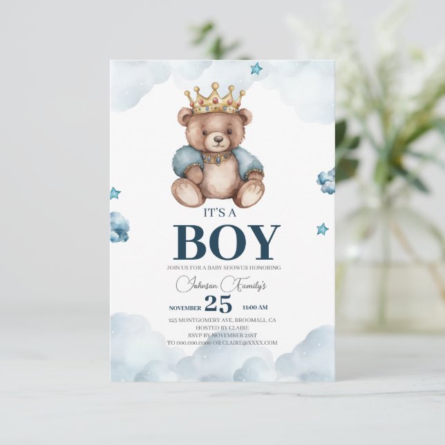 Cartons Réponse C'EST LE Baby shower D'Ours GARÇON (Debout devant)