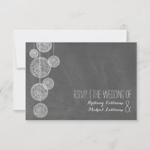 Cartons Réponse Chalkboard Inspiré Twine Globes Mariage R.S.V.P.
