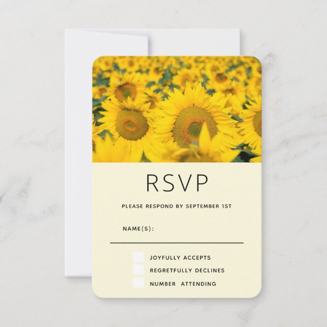 Cartons Réponse Champ jaune de tournesols (Devant)