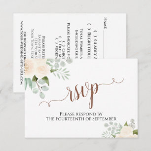 Cartons Réponse Champagne Peach Roses Elégant Boho Mariage