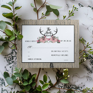 Cartons Réponse Chasse Rustique Floral en Bois d'Écorce est sur Ma