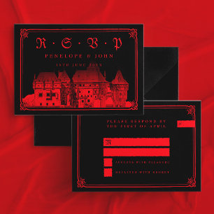 Cartons Réponse Château de vampire gothique frontière mariage noir