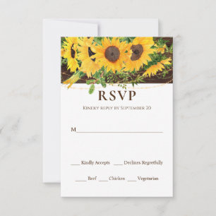 Cartons Réponse Chaussure de tournesol d'automne lumières Mariage 