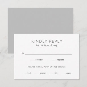 Cartons Réponse Chelsea Grey Mariage moderne
