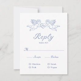 Cartons Réponse Cherub Cupid Couple Holding Heart Wedding Meal