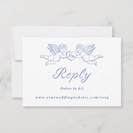 Cartons Réponse Cherub Cupid Couple Holding Heart Wedding Online