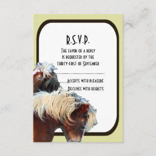 Cartons Réponse Cheval et poney mariage équestre R.S.V.P