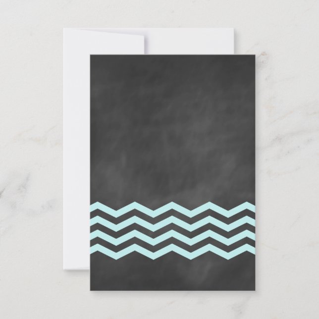 Cartons Réponse Chevron Turquoise Chalkboard RSVP. (Devant)