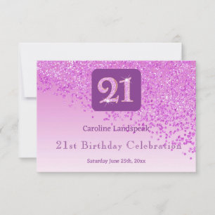 Cartons Réponse Chic 21e anniversaire Parties scintillant rose RSV