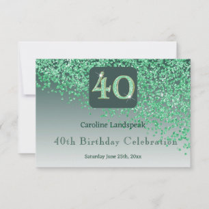 Cartons Réponse Chic 40 Parties scintillant verte anniversaire RSV