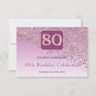 Cartons Réponse Chic 80 Anniversaire Rose Parties scintillant or R