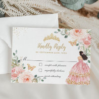 Chic Blush Floral Princess Quinceañera Gold Crown
