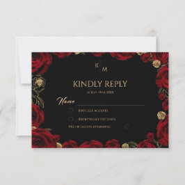 Cartons Réponse Chic Burgundy Roses Boho Wedding