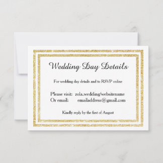 Cartons Réponse Chic Faux Gold Glittered Trim -Détails du jour de
