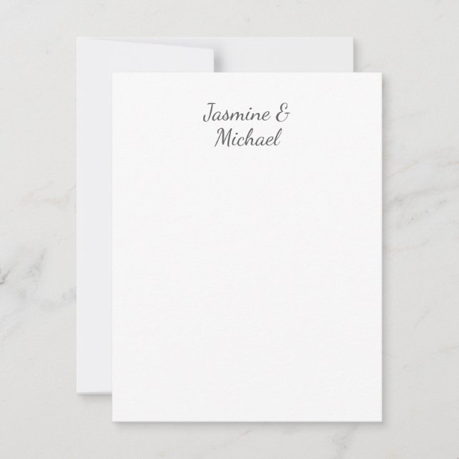 Cartons Réponse Chic Lovely Calligraphie Couple Noms Mariage (Devant)