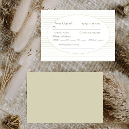 Cartons Réponse Chic Minimalist Stripe Green Wedding 
