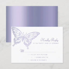 Cartons Réponse Chic papillon | Dusty Lavender violet violet
