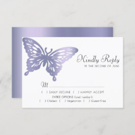 Cartons Réponse Chic papillon | Dusty Lavender Violet Violet Repas
