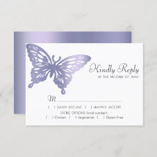 Cartons Réponse Chic papillon Dusty Lavender Violet Violet Repas