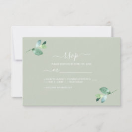 Cartons Réponse Chic Script Eucalyptus Foliage Mariage vert