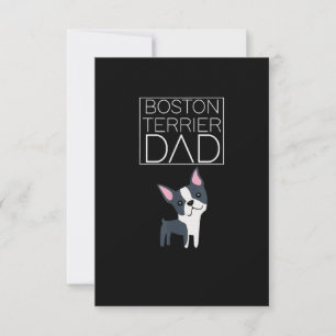 Cartons Réponse Chien Boston Terrier Papa Mens J'Aime Cute Funny